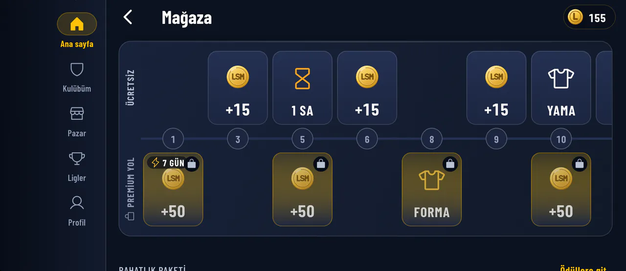 Season Path: cosmetic rewards and LSM Gold